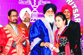 Chief Minister Parkash Singh Badal at the convocation ceremony of Government Medical College, Amritsar, on Monday