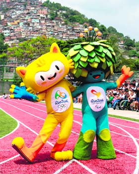 The new mascots for the Rio Olympic Games and the Rio Paralympic Games are presented in Rio de Janeiro on Monday