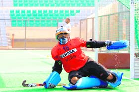 PR Sreejesh during the session in New Delhi on Monday