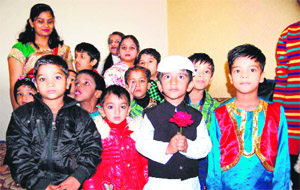Speech and hearing impaired children present a cultural programme during a workshop in Haridwar on Monday.