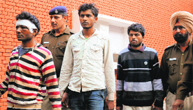 The accused, Ram Sunder Yadav, Davinder Yadav and Roshan, in police custody on Tuesday.