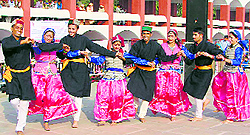 Artistes from Himachal Pradesh perform during the Kurukshetra Utsav-Gita Jayanti Samaroh 2014 at Brahmasarovar on Tuesday