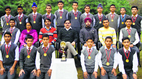The U-16 football team of MHAC School, Nagbani, after winning the Coca-Cola Cup in Jammu on Tuesday.