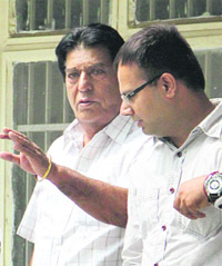 Former Congress minister Avtar Henry comes out of the District Courts in Jalandhar on Tuesday. 