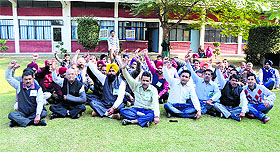 Non-teaching employees take part in an election rally at GADVASU in Ludhiana on Tuesday. 