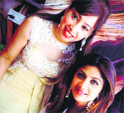 The designer with Shilpa Shetty