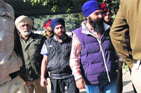 Khalistan Liberation Force terrorists being taken to Civil Hospital for medical examination in Jalandhar on Wednesday