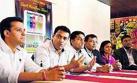 Organisers brief on a marathon, Run for Education, in Ludhiana on Wednesday. Photo: Inderjeet Verma 