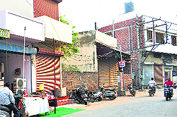A newly built showroom near Jorian Bhathia in Patiala that has been raised illegally