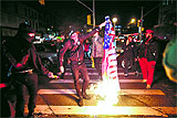 Protesters on rampage in New York City.
