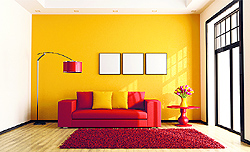 Use a brightly coloured sofa as the focal piece of your decor and play with contrasts to lend warm hues to your interiors in the chilly winter months this year