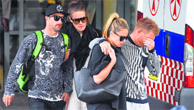 David Warner, along with Australia wicketkeeper Matthew Wade, leaving the hospital in tears.