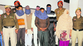 The accused in policy custody in Batinda on Saturday.