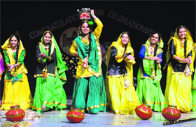 Students of St Josephs Convent Senior Secondary School perform during a function