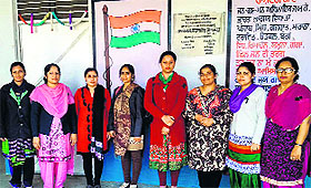 The SSA/RMSA teachers take part in protest in Jalandhar on Saturday. 