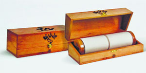 The scroll on which customarily Parameswara